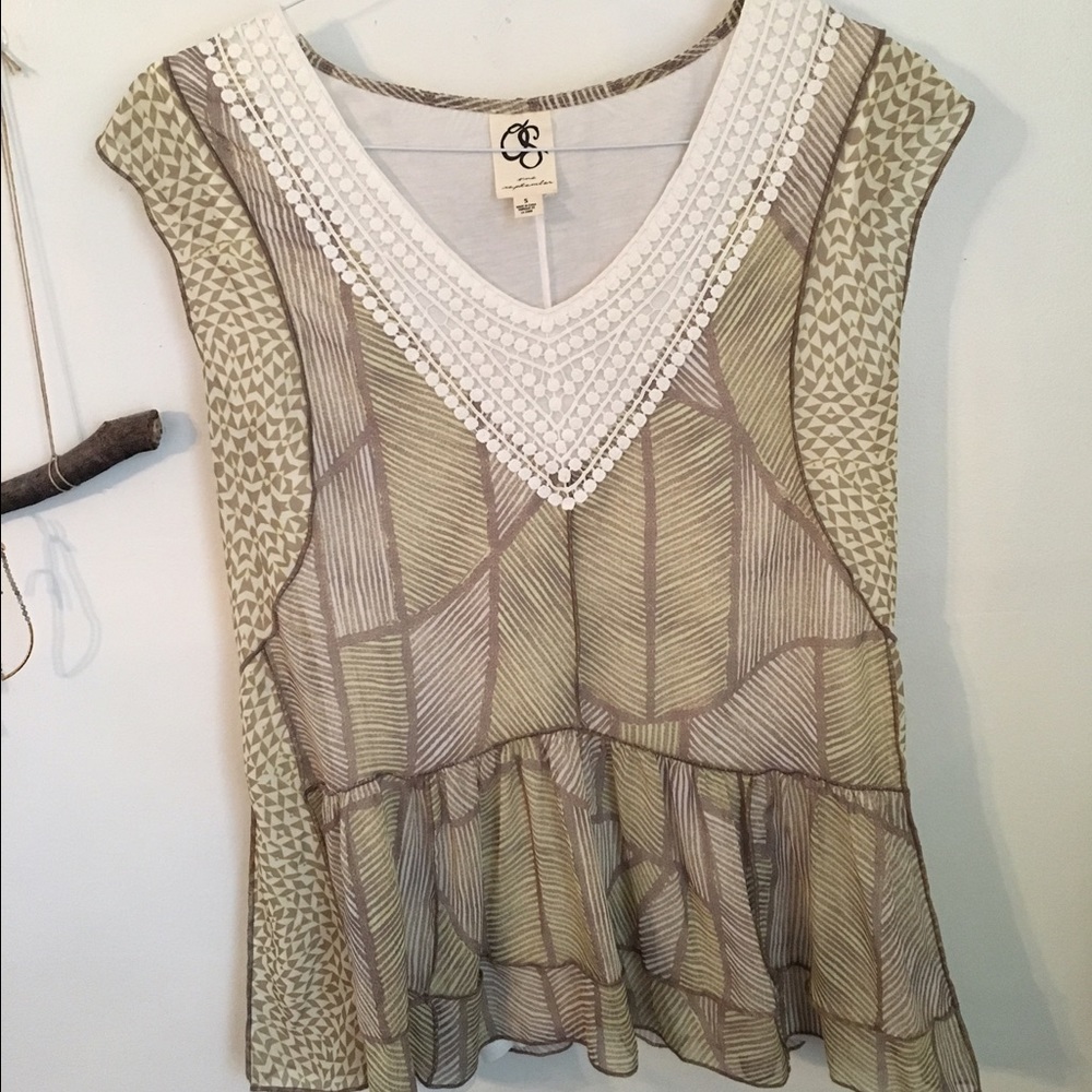 Flowy green Anthropologie top
