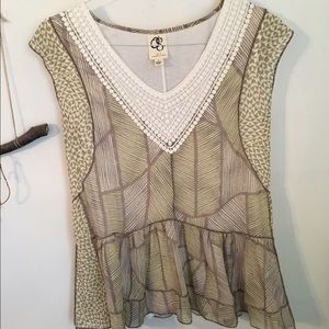 Flowy green Anthropologie top