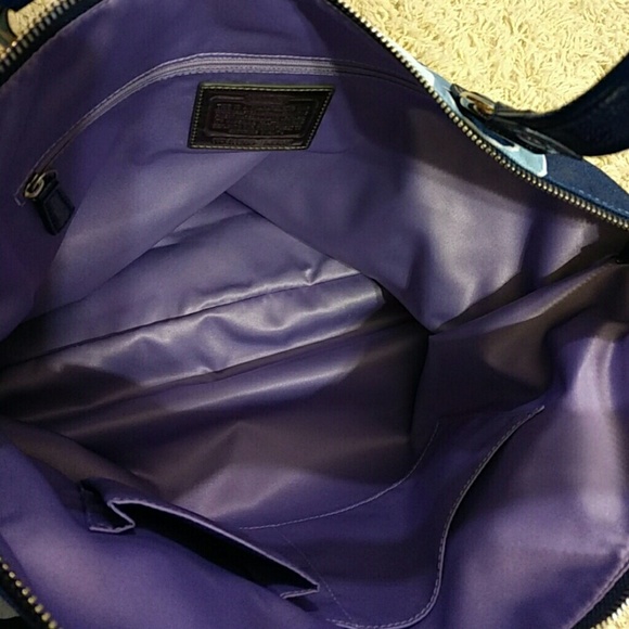 RARE Coach Poppy Glam Tote - Satin Denim - Picture 6 of 6