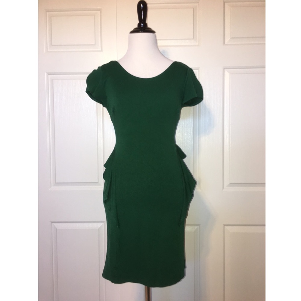 Zara Emerald Billowing Bodycon Dress