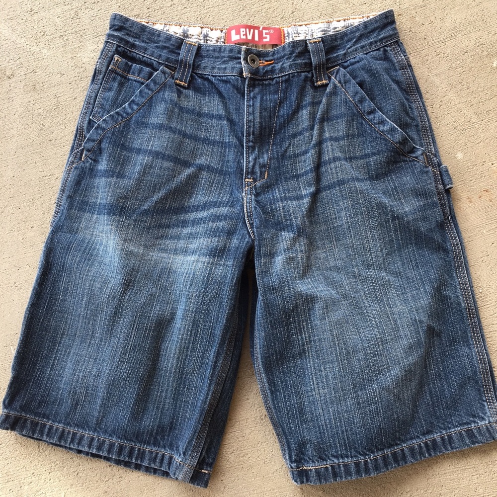 LEVIS Boys 16 Carpenter Jean Shorts Dark Denim