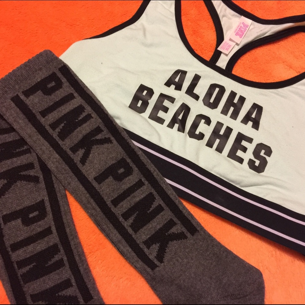 Aloha Beaches VS PINK Socks and Bralette
