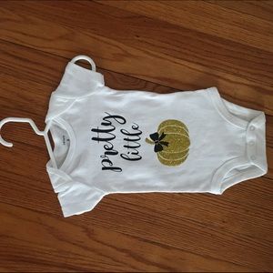 Pretty little pumpkin 6 month onesie