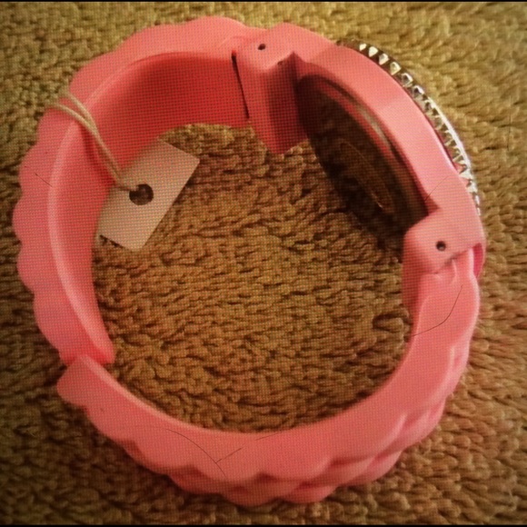Pink & Silver Color Bracelet WristWatch w/ Crystal main image 4
