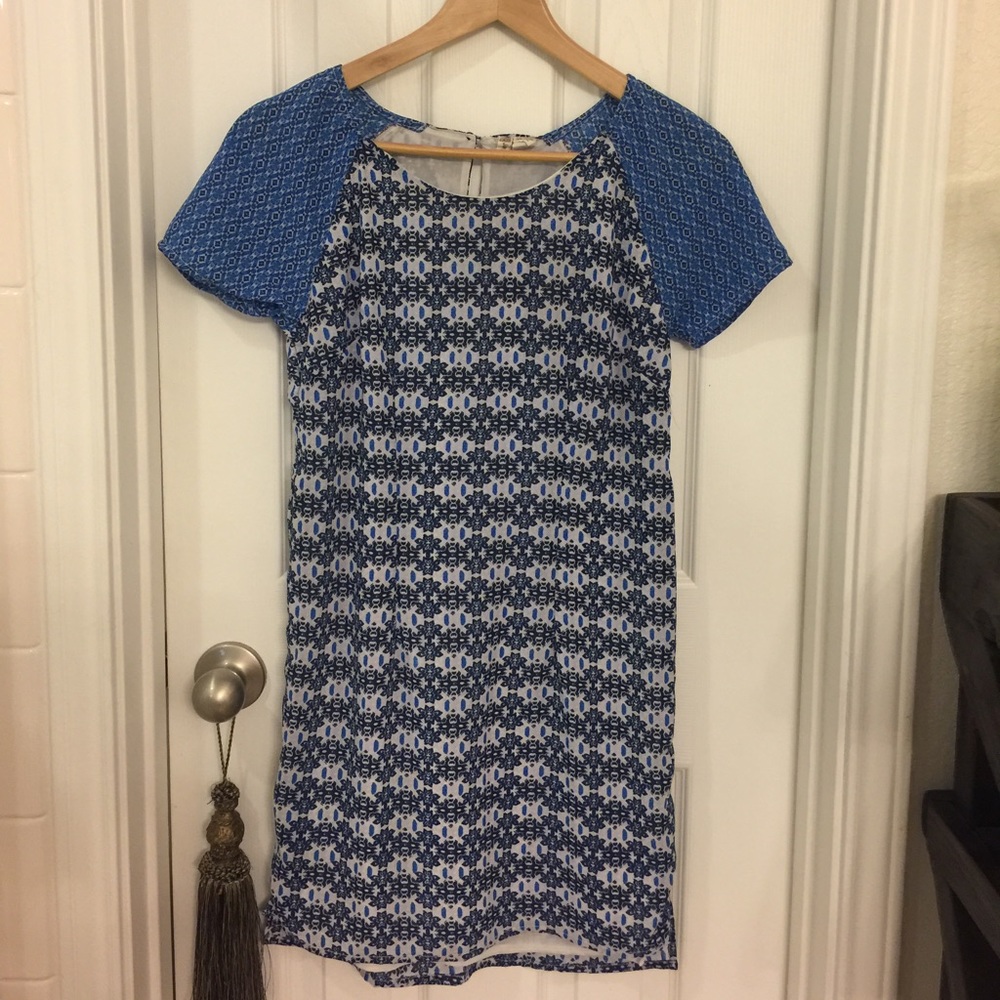 NWOT Japna blue and white mini dress