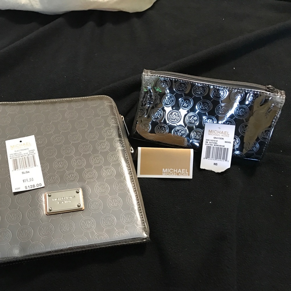 Michael Kors iPad case + makeup bag