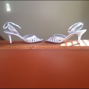 Silver sparkly dress heels