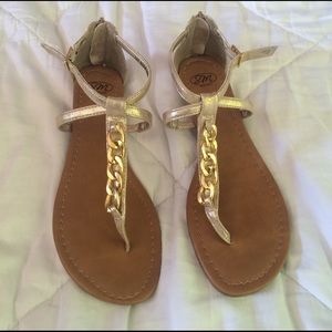 Silver and gold sandals
