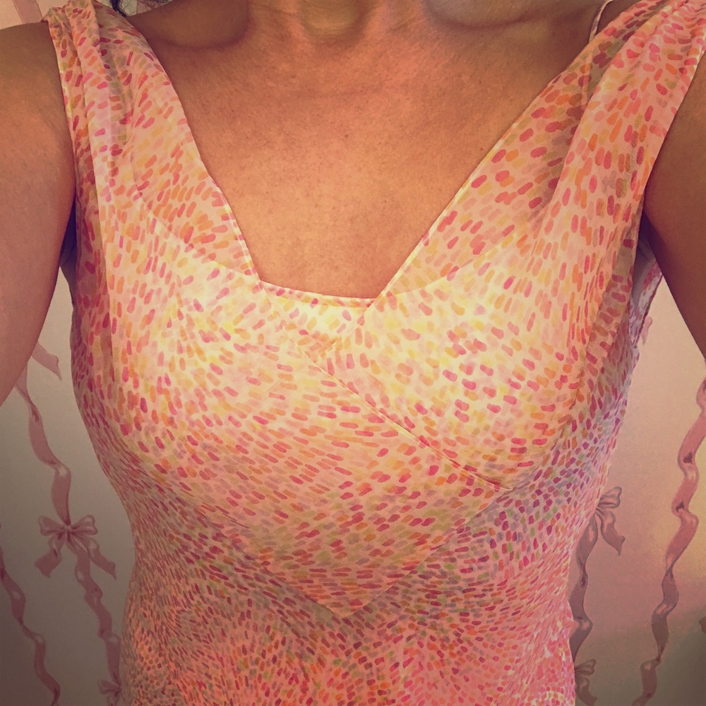 Pink dots chiffon dress NWT