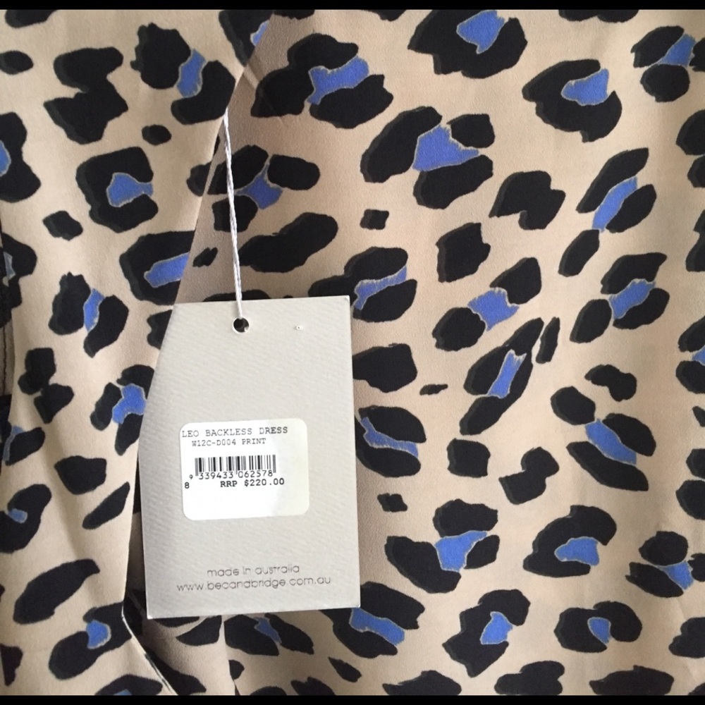 Bec & Bridge Open Back Leopard Print Dress NWT - Picture 3 of 3