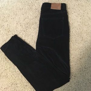 Madewell Black Velvet High Rise Skinny Pants