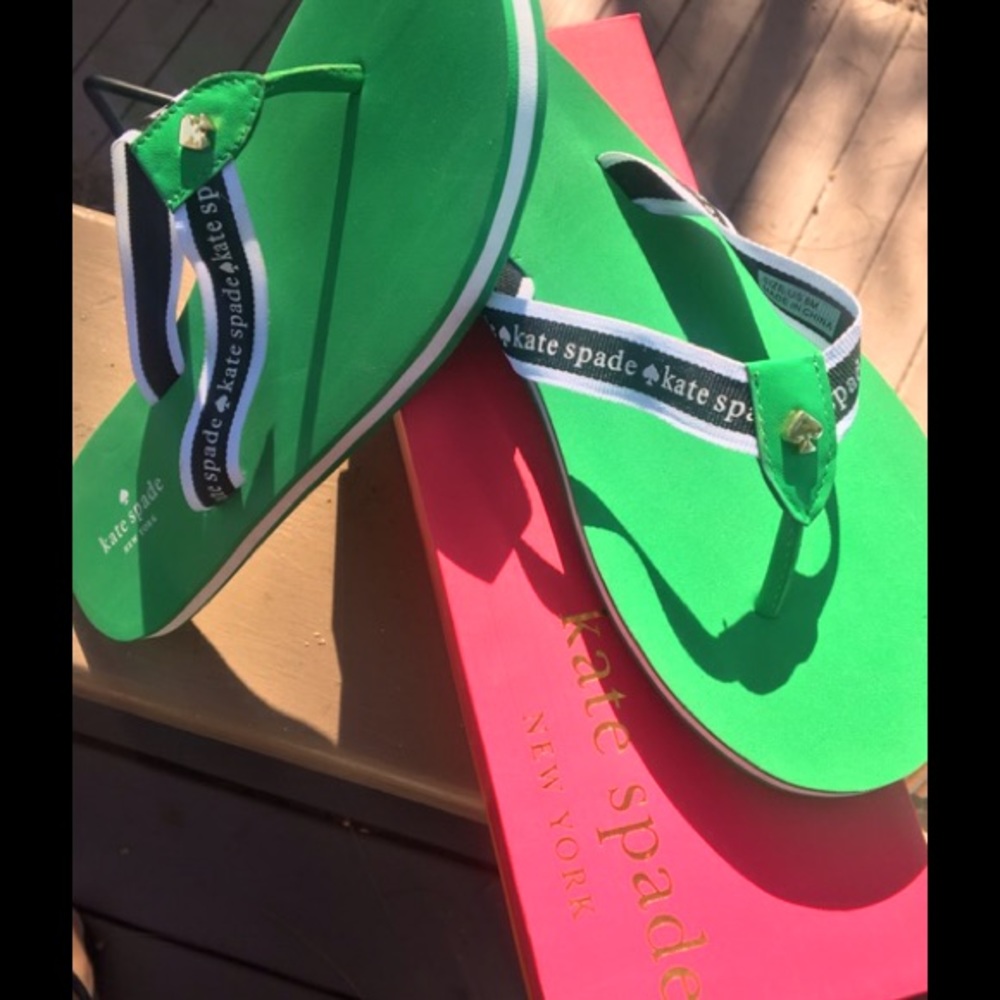 Kate Spade Fable Flip Flop Sandal Lucky Green