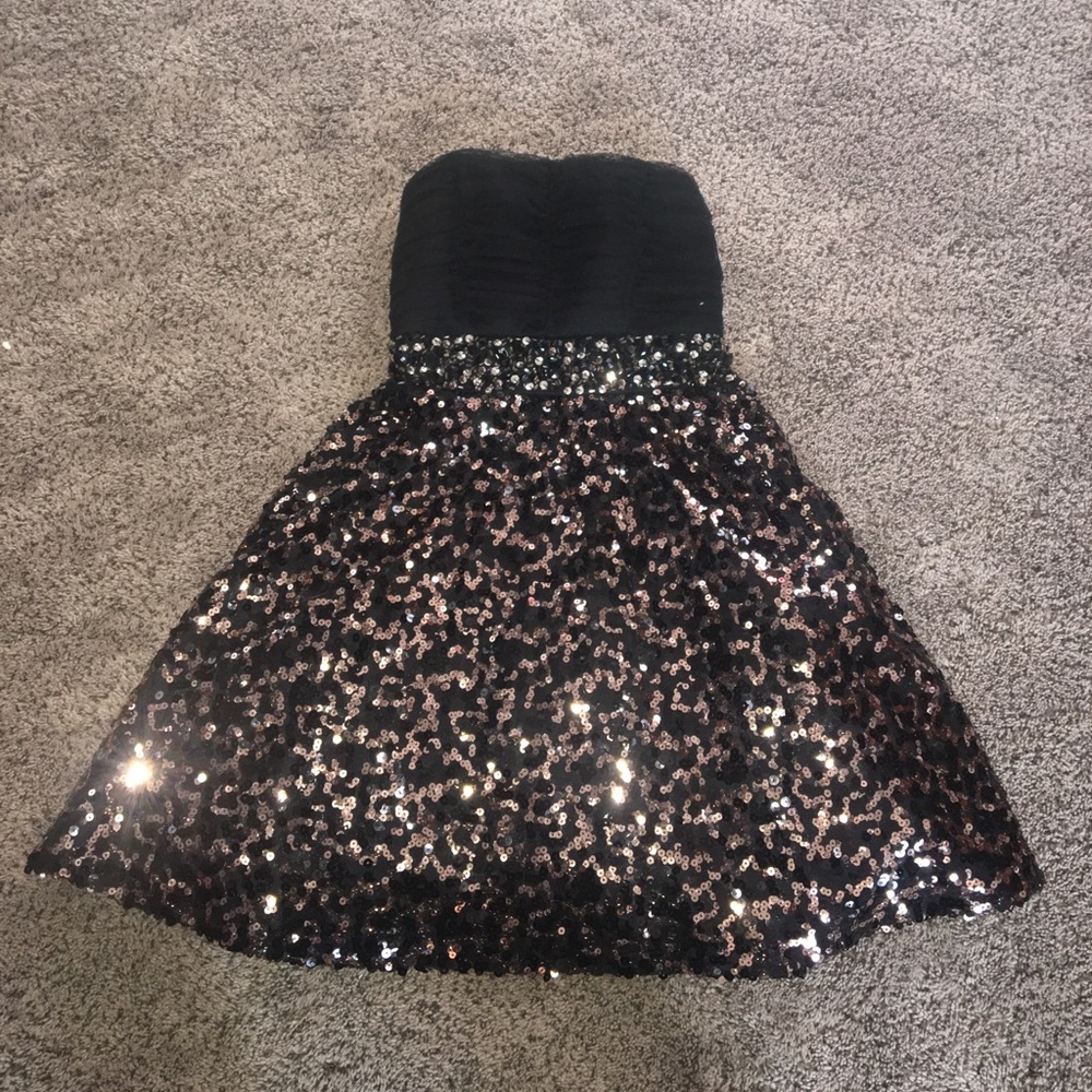 Black and Gold Semi Formal Dress