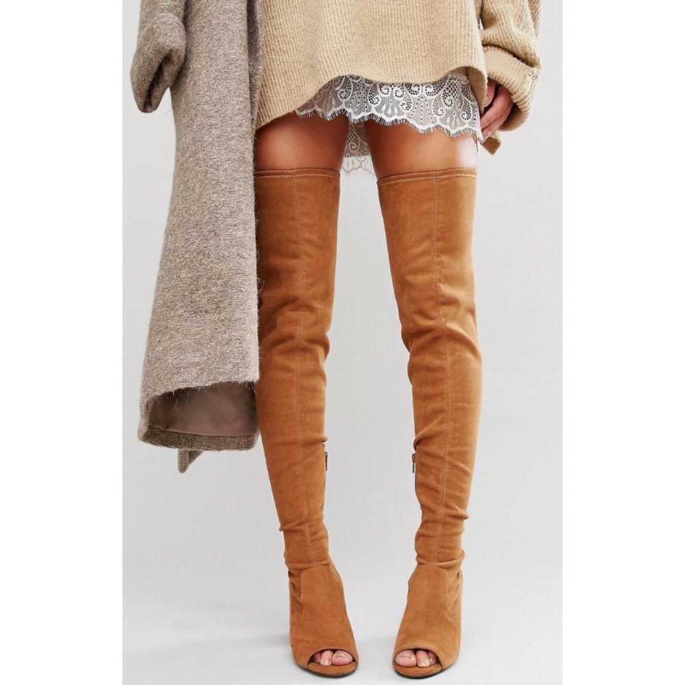 ASOS KASTOR Over The Knee Peep Toe Boots👢