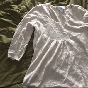 3/4 length sleeve, light tan top