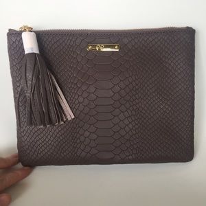 Brown GiGi All in One tassled clutch