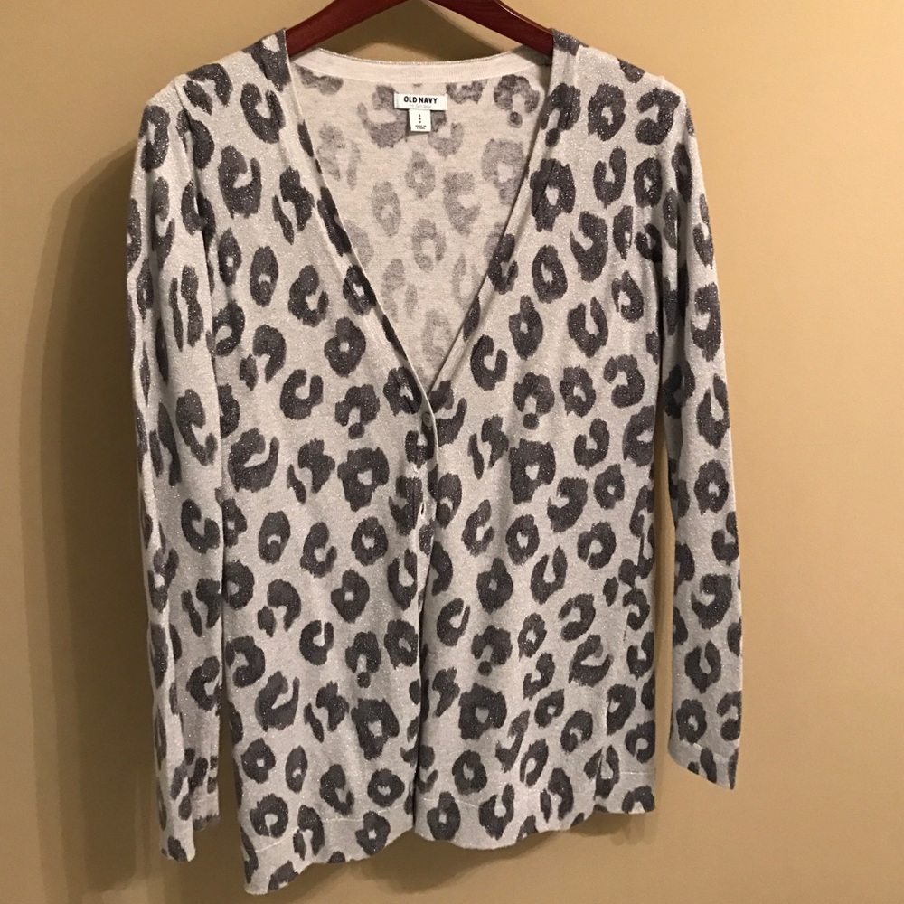 Metallic leopard cardigan