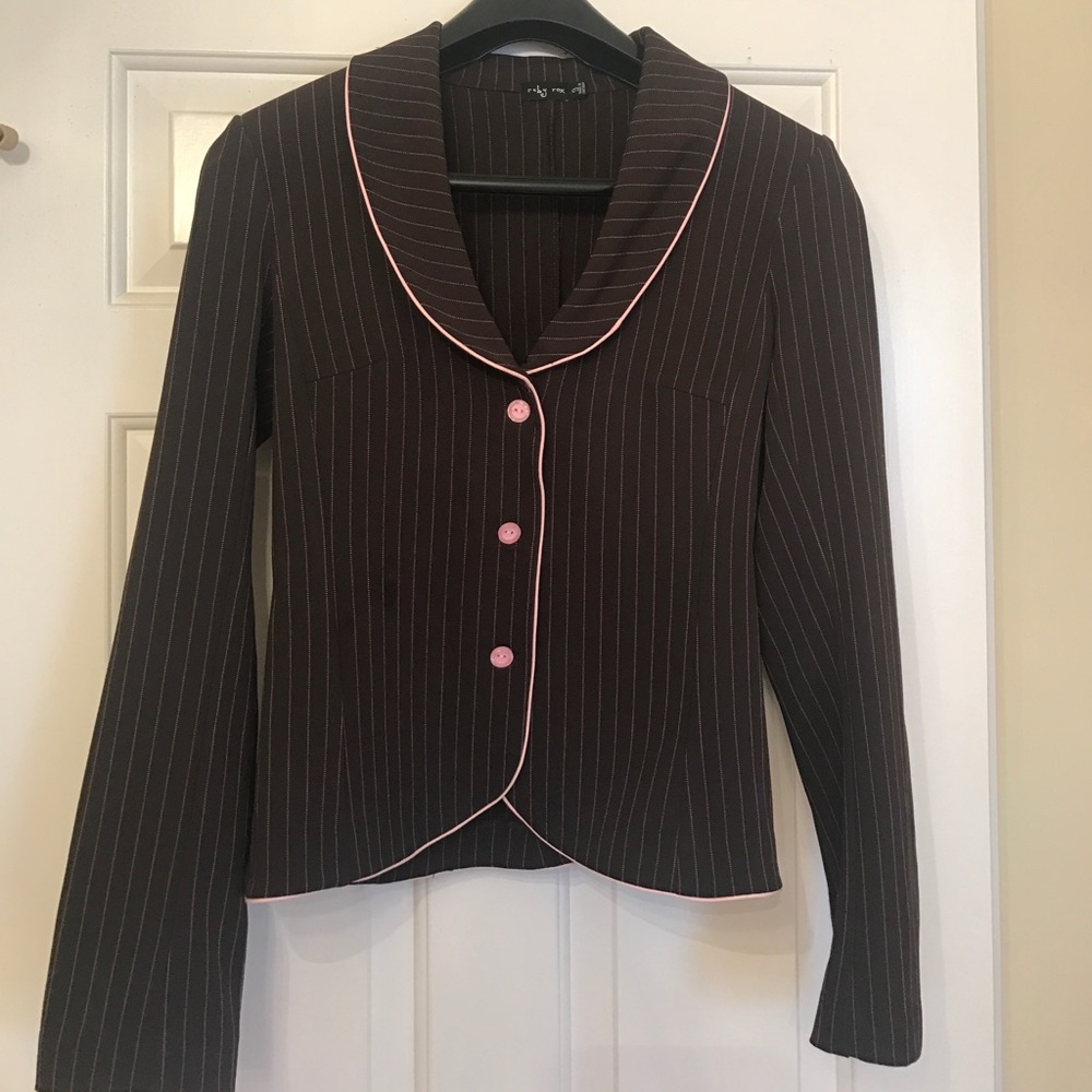 Blazer - dark brown and pink