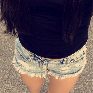 Ripped Denim Shorts
