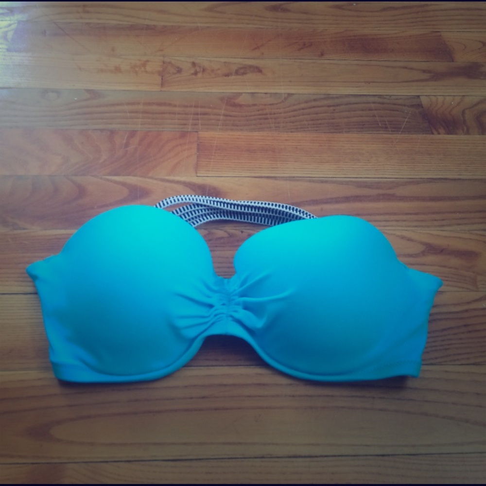 Victoria's Secret strapless turquoise bikini top
