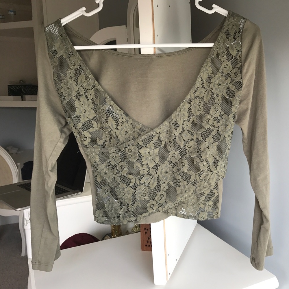 Army Green Crop Top