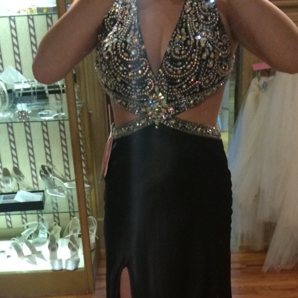 Black Silk Prom Dress