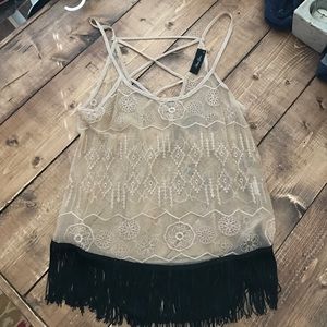 Sheer, Aztec tank top