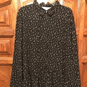 Loft blouse- button up and flares at bottom nwot