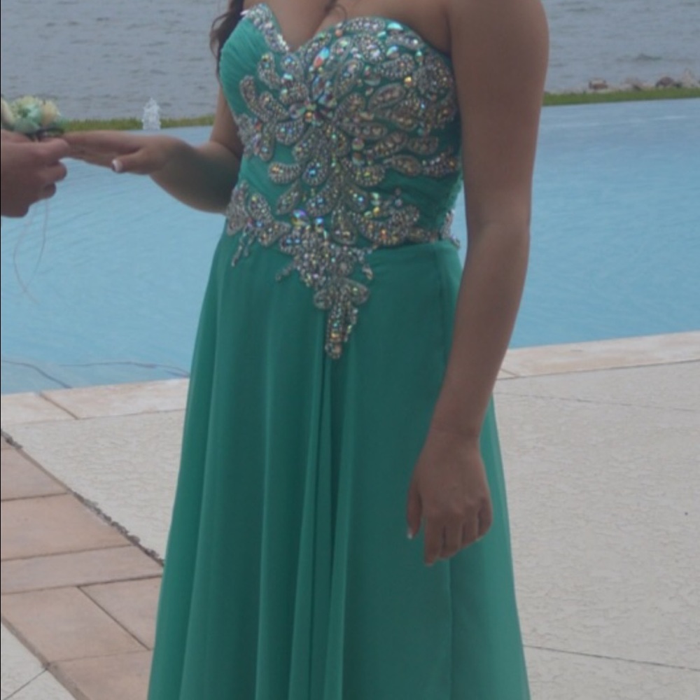 Jovani Turquoise Prom Dress