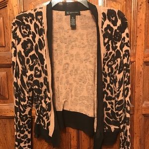 INC animal print cardigan