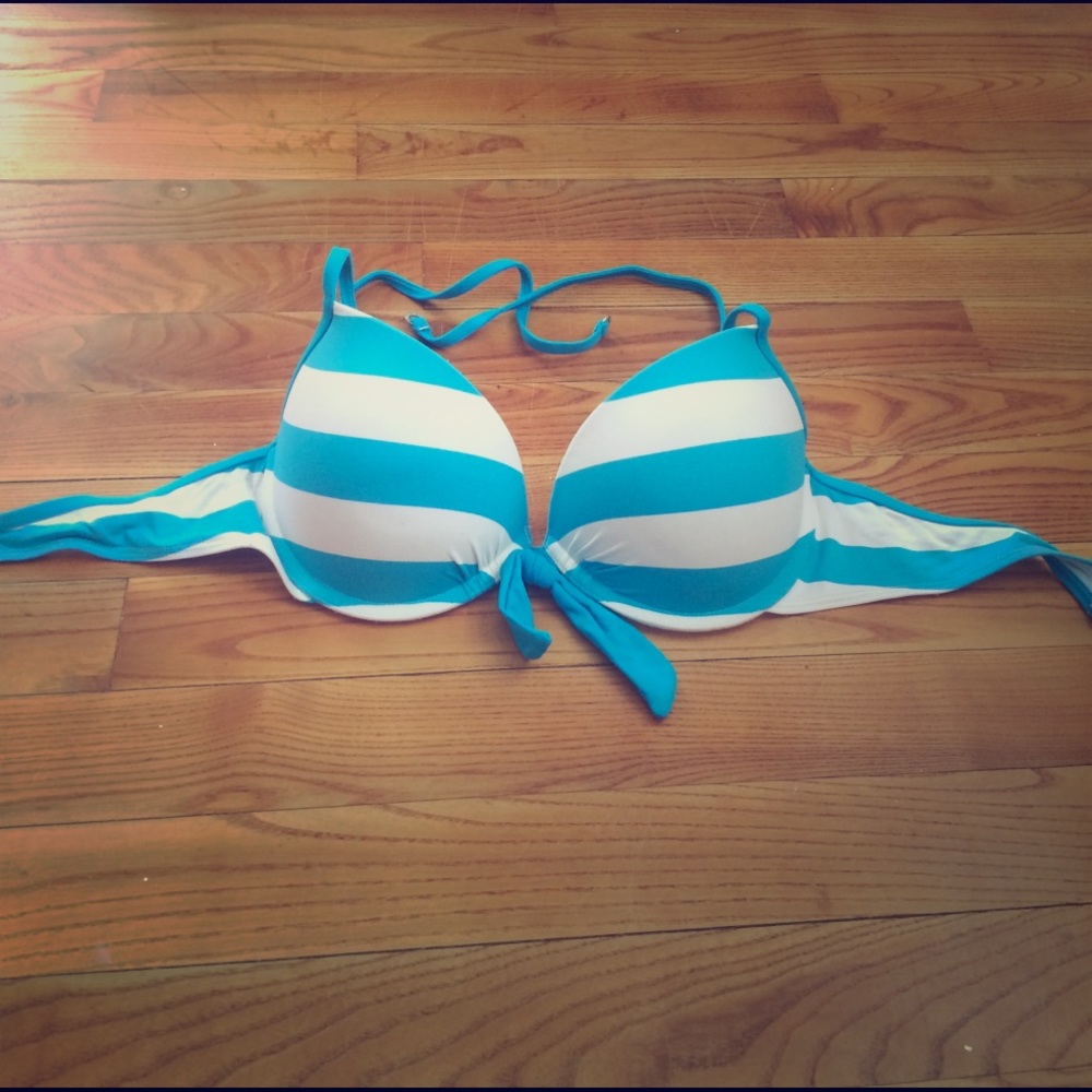 Gilly Hicks blue and white stripe push-up bikini