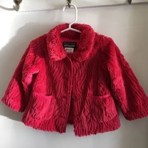 Patagonia pink "fur" coat