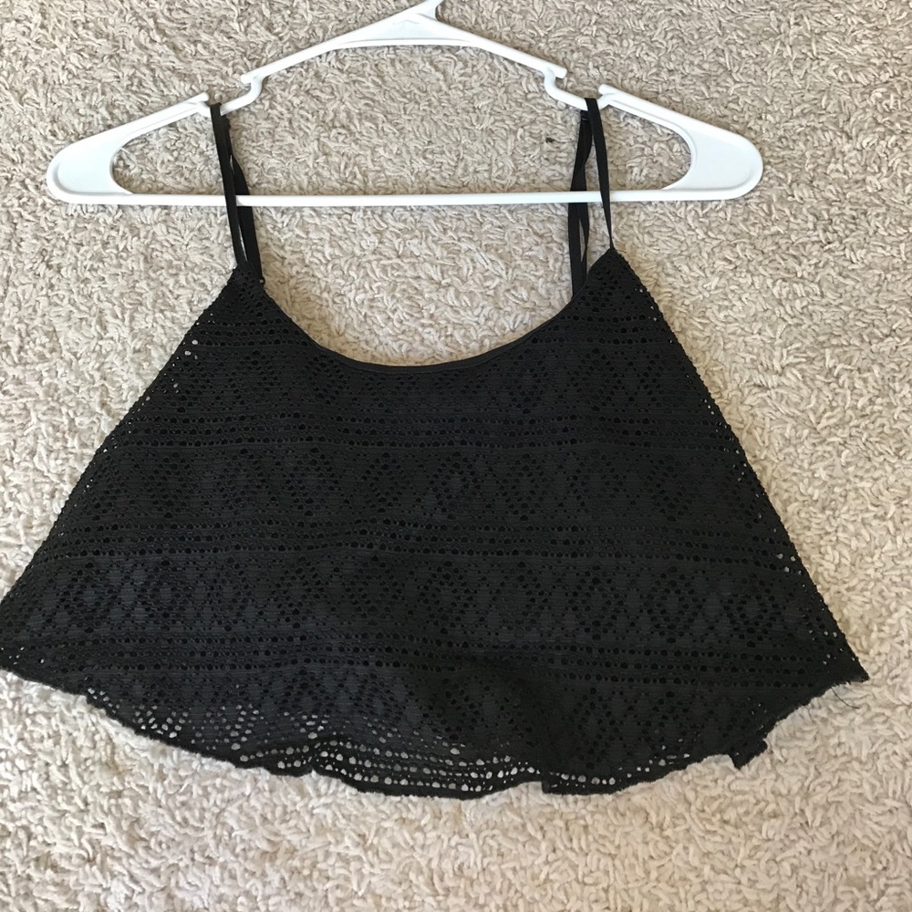 Flowy Black Crop Top