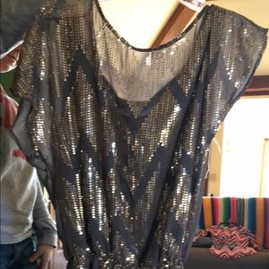 Dress with gold and sliver sequins