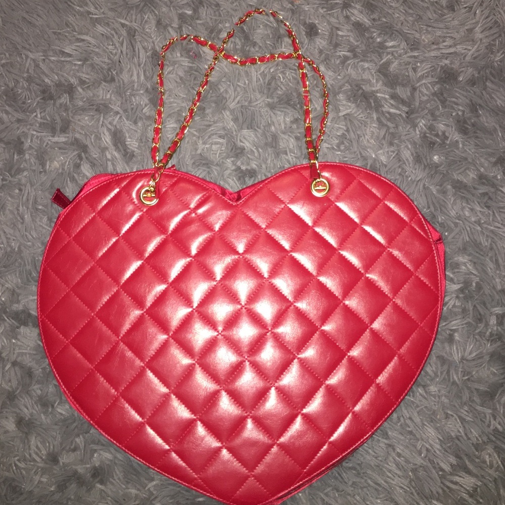 Red Heart shaped over the shoulder bag