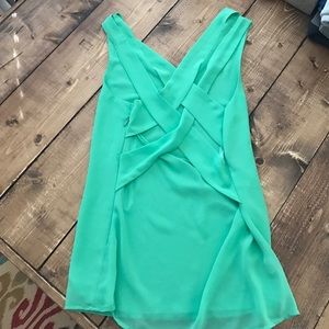 Women's turquoise tank top- cross back