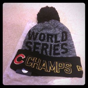cubs world series knit hat