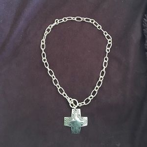 Silpada Stamped VIRTUOSITY Cross Necklace