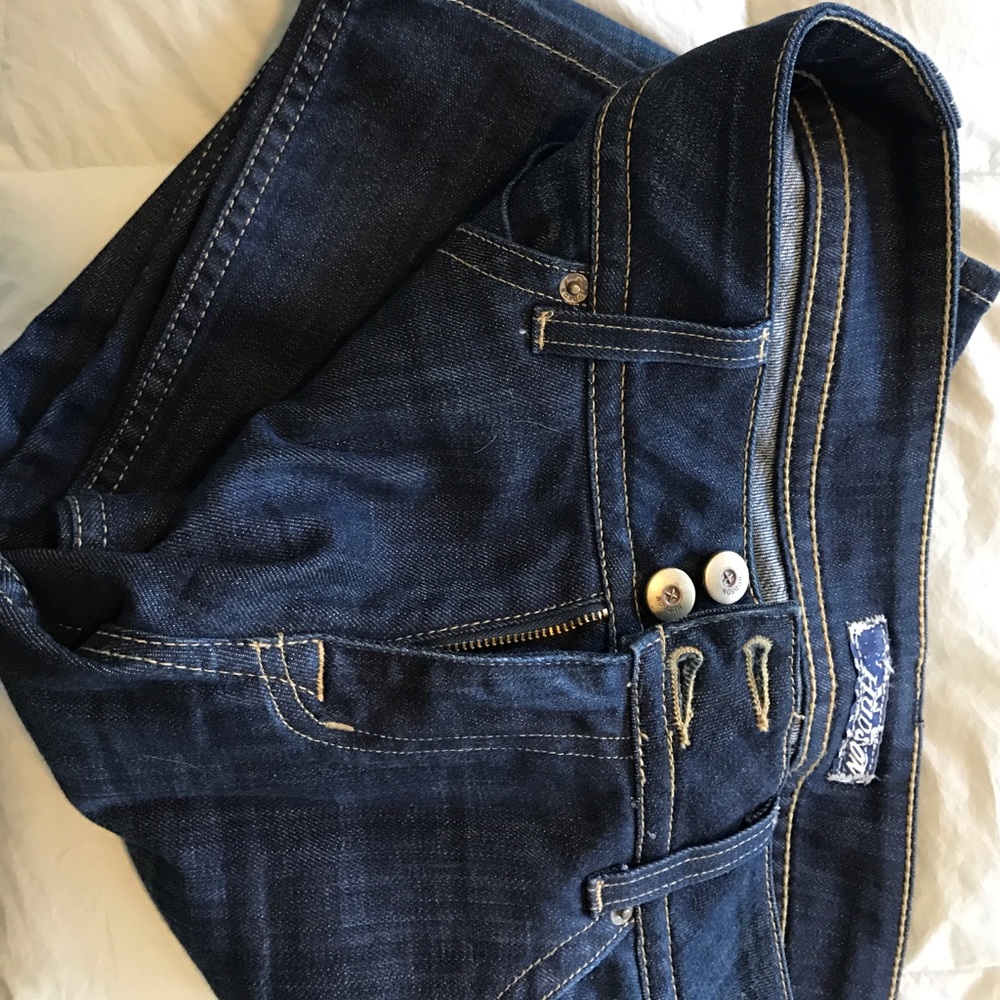 Hudson brand flare, low-rise, dark denim jeans