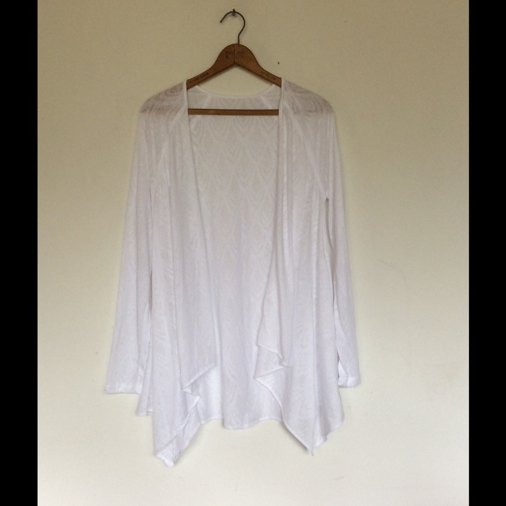 White Burnout Wrap Cardigan - Picture 2 of 2