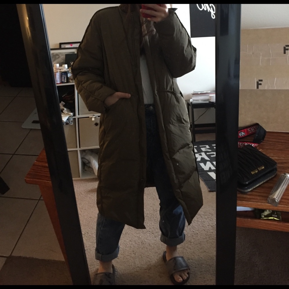 Quilted long jacket