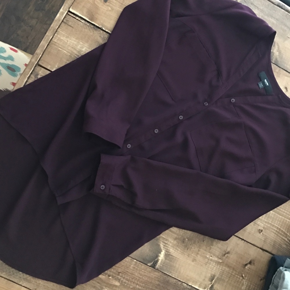Deep purple button down shirt
