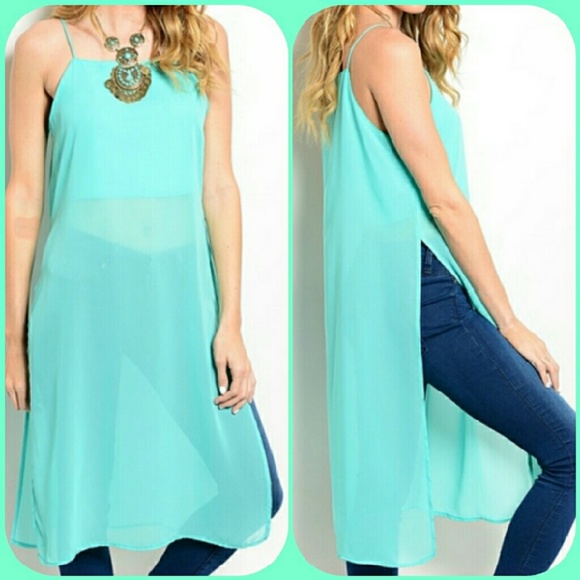Tops - Super Cute Sheer Mint Top!!