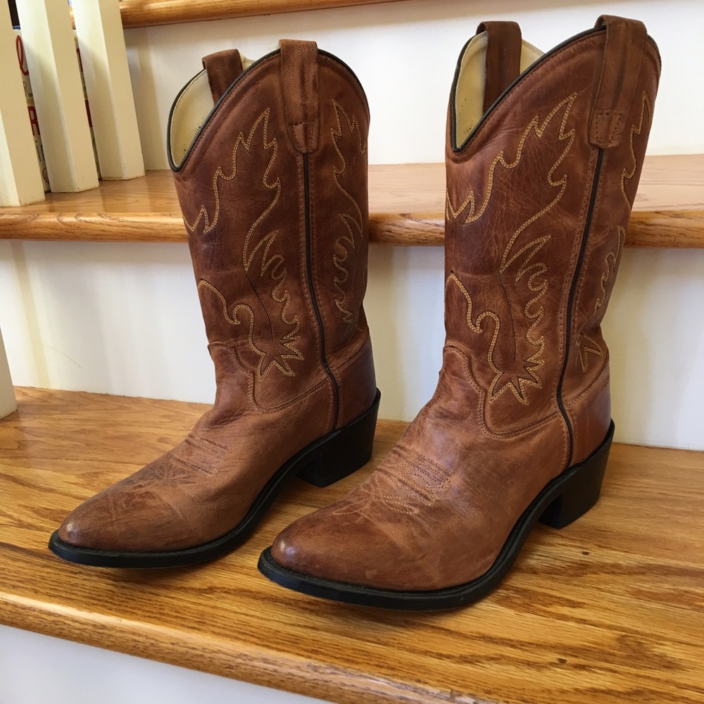 Old West cowboy boots size 6.5 leather