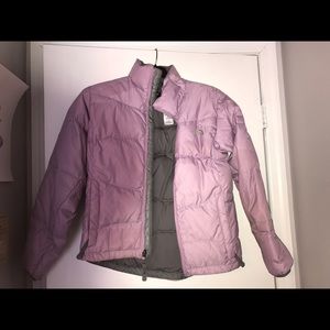 Never been worn lavender north face puffy jacket!!