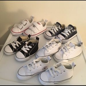 Converse shoes- 5 pair  (Sizes 2-5)