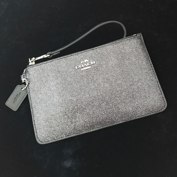 Coach Glitter Small Wristlet in Black - Picture 1 of 5