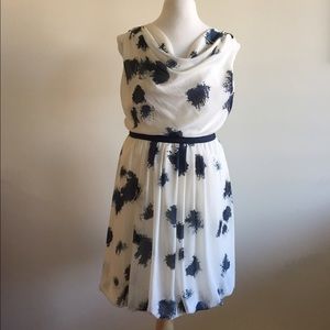 Classic Navy and White Bubble Dress by The Loft