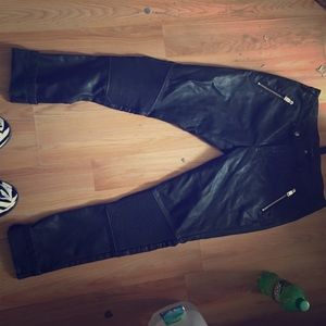Zara Men Leather Jeans.