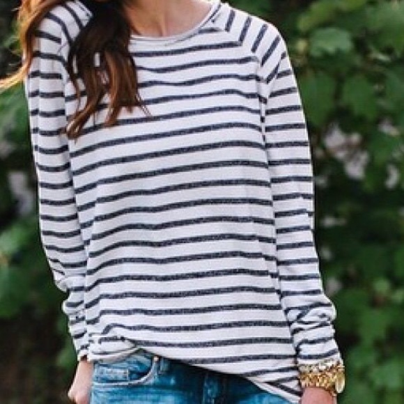 Gibson Sweaters - Black & White Stripe Sweater